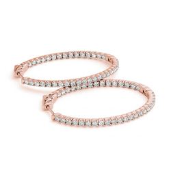 1 ctw Diamond VS/SI Certified 22 MM Hoop Earrings 14k Rose Gold