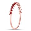 Image 3 : 10kt Rose Gold Womens Round Ruby Single Row Stackable Ring 1/8 Cttw