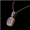Image 3 : 6.05 ctw Tanzanite & Diamond Victorian Necklace 14K Rose Gold