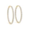 Image 2 : 8 ctw Diamond VS/SI 32 MM Hoop Earrings 14k Yellow Gold