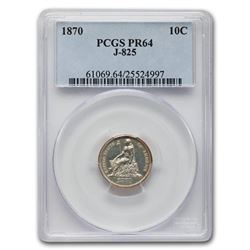 1870 Standard Silver Dime Pattern PR-64 PCGS CAC (J-825)