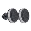 Image 1 : Sterling Silver Mens Round Black Color Enhanced Diamond Circle Stud Earrings 1/3 Cttw