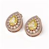 Image 2 : 7.74 ctw Canary Citrine & Diamond Victorian Earrings 14K Rose Gold
