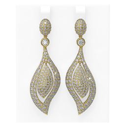 10.12 ctw Diamond Earrings 18K Yellow Gold
