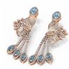 Image 3 : 17.13 ctw Aquamarine & Diamond Earrings 18K Rose Gold