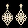 Image 2 : 2.50 ctw Micro Pave VS/SI Diamond Designer Earrings 14k Yellow Gold
