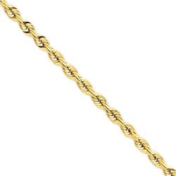 14k Yellow Gold 7.5 mm Diamond Cut Quadruple Rope Chain - 8 in.