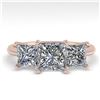 Image 1 : 2.0 ctw Princess VS/SI Diamond 3 Stone Designer Ring 18k Rose Gold