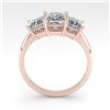Image 3 : 2.0 ctw Princess VS/SI Diamond 3 Stone Designer Ring 18k Rose Gold