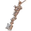 Image 3 : 2.2 ctw Princess Cut Diamond Designer Necklace 18K Rose Gold