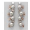 Image 1 : 4.12 ctw Diamond & Pearl Earrings 18K Rose Gold