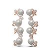 Image 2 : 4.12 ctw Diamond & Pearl Earrings 18K Rose Gold