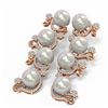 Image 3 : 4.12 ctw Diamond & Pearl Earrings 18K Rose Gold