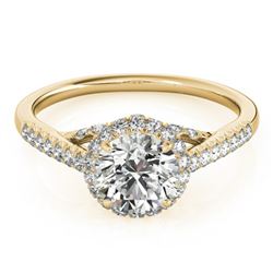 1.5 ctw Certified VS/SI Diamond Solitaire Halo Ring 14k Yellow Gold