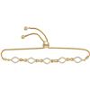 Image 1 : 10kt Yellow Gold Womens Round Diamond Infinity Oval Bolo Bracelet 1/4 Cttw
