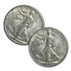 Image 1 : $1.00 Face Value Silver Walking Liberty Halves AU