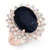 Image 1 : 8.70 ctw Blue Sapphire & Diamond Ring 14k Rose Gold