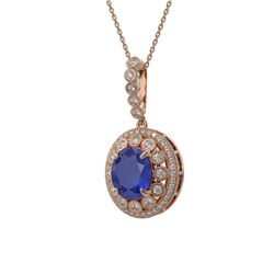 8.66 ctw Sapphire & Diamond Victorian Necklace 14K Rose Gold