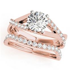 1.06 ctw Certified VS/SI Diamond 2pc Wedding Set 14k Rose Gold