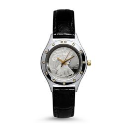 2018 1/10 oz Silver Walking Liberty Leather Band Watch