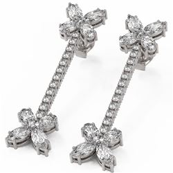 5.22 ctw Oval Diamond Designer Earrings 18K White Gold