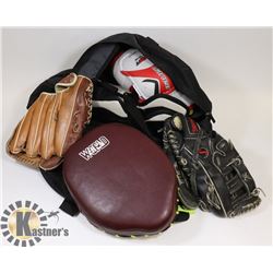 BAG WITH SPORTS EQUIPMENT