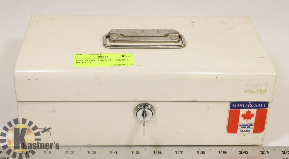 MASTERCRAFT MONEY LOCK BOX WITH KEY