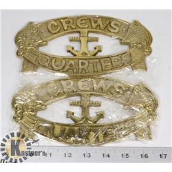 LOT OF TWO METAL CREWS QUARTERS WALL HANGINGS