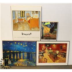 SET OF FOUR WALL HANGINGS REPRESENTING VINCENT