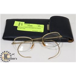 ANTIQUE GOLD FRAMED GLASSES WITH CASE