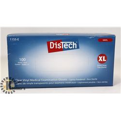 DISTECH CLEAR VINYL MEDIAL EXAMINATION GLOVES
