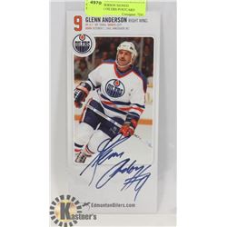 GLENN ANDERSON SIGNED EDMONTON OILERS POSTCARD