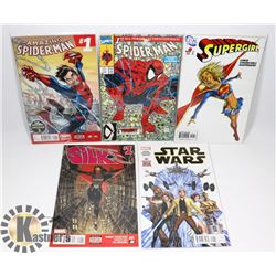LOT OF 5 RARE SPIDERMAN AND MORE COMICS