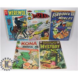 LOT OF FIVE 12 AND 15 CENT COMICS SPACE HORROR