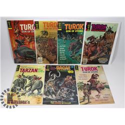 LOT OF 7 TARZAN AND TUROK COMICS