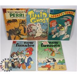 LOT OF FIVE 10 CENT  COMICS BUGS BUNNY AND MORE