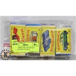 4 MATCHBOX DIE CAST BOXES 22,34,64,69 INCL VW BUS