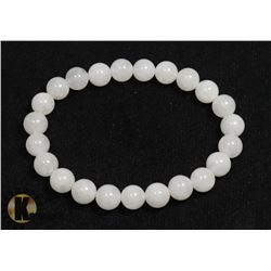 #148- SELENITE BEAD BRACELET/ 8mm/ 7.5"