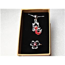 14)  RED CZ ENHANCED SCORPION PENDANT