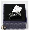 Image 1 : MENS STERLING SILVER CUBIC ZIRCONIA BLACK