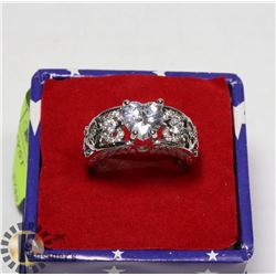 HEART PRINCESS CUT AMETHYST LIKE RING SZ9