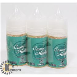 3 BOTTLES OF CREMA MENTHA  3MG NICOTINE 30ML PER