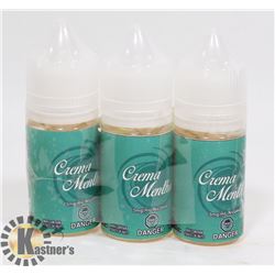 3 BOTTLES OF CREMA MENTHA  3MG NICOTINE 30ML PER