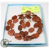 Image 1 : GOLDSTONE NECKLACE 35" LONG & MATCHING EARRINGS
