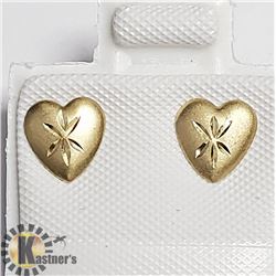 14K YELLOW GOLD HEART SHAPE EARRINGS