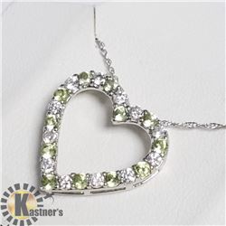 SILVER NATURAL PERIDOT 20" NECKLACE