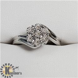 SILVER 7 DIAMOND   RING (~SIZE 7) (~WEIGHT 3.71G)