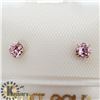 Image 1 : 10K YELLOW GOLD PINK CZ EARRINGS