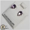 Image 2 : SILVER 2 AMETHYST(0.8CT) EARRINGS, MADE IN CANADA
