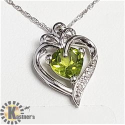 SILVER NATURAL PERIDOT 20" NECKLACE